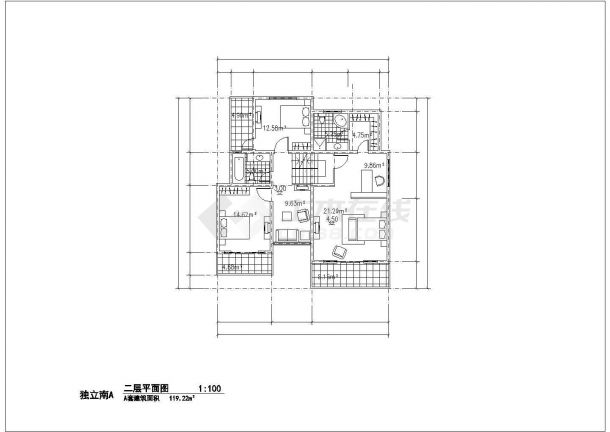 某市郊独立别墅建筑完整设计施工CAD图纸-图二