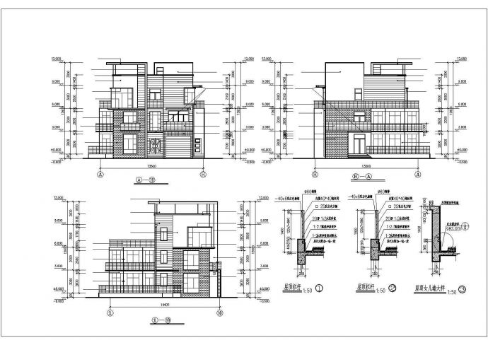 某市郊独体小型别墅完整设计施工CAD图纸_图1