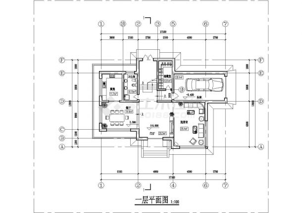 嘉兴市南坪村某2层砖混结构单体别墅建筑设计CAD图纸-图二