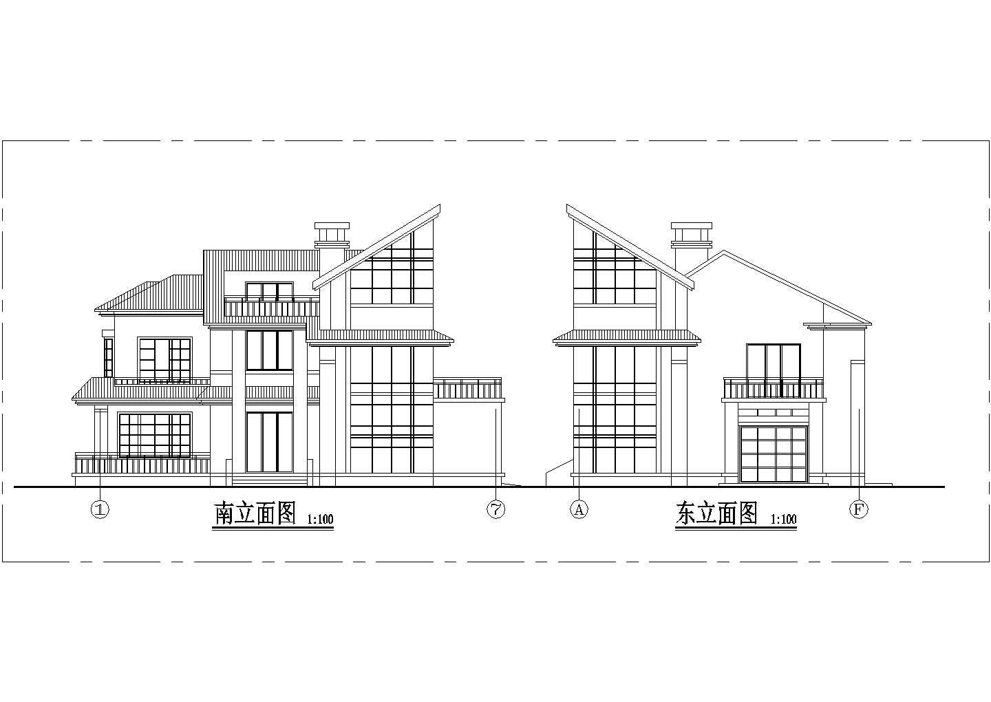 嘉兴市南坪村某2层砖混结构单体别墅建筑设计CAD图纸