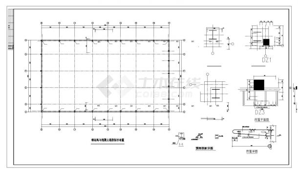 钢混结构东风4S店钢结构部分施工-图二