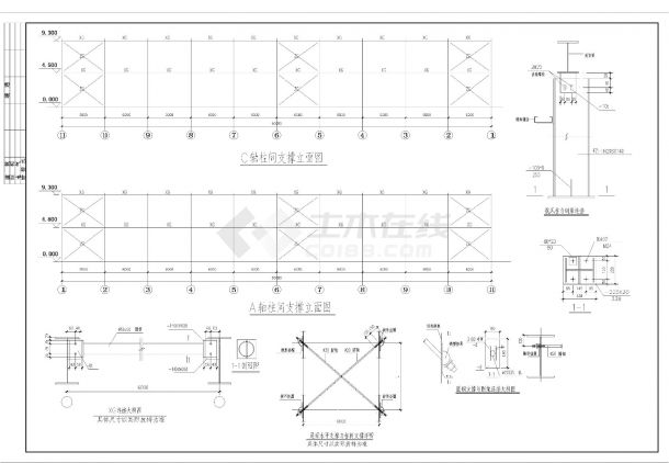 某当地钢结构厂房结构CAD-图二