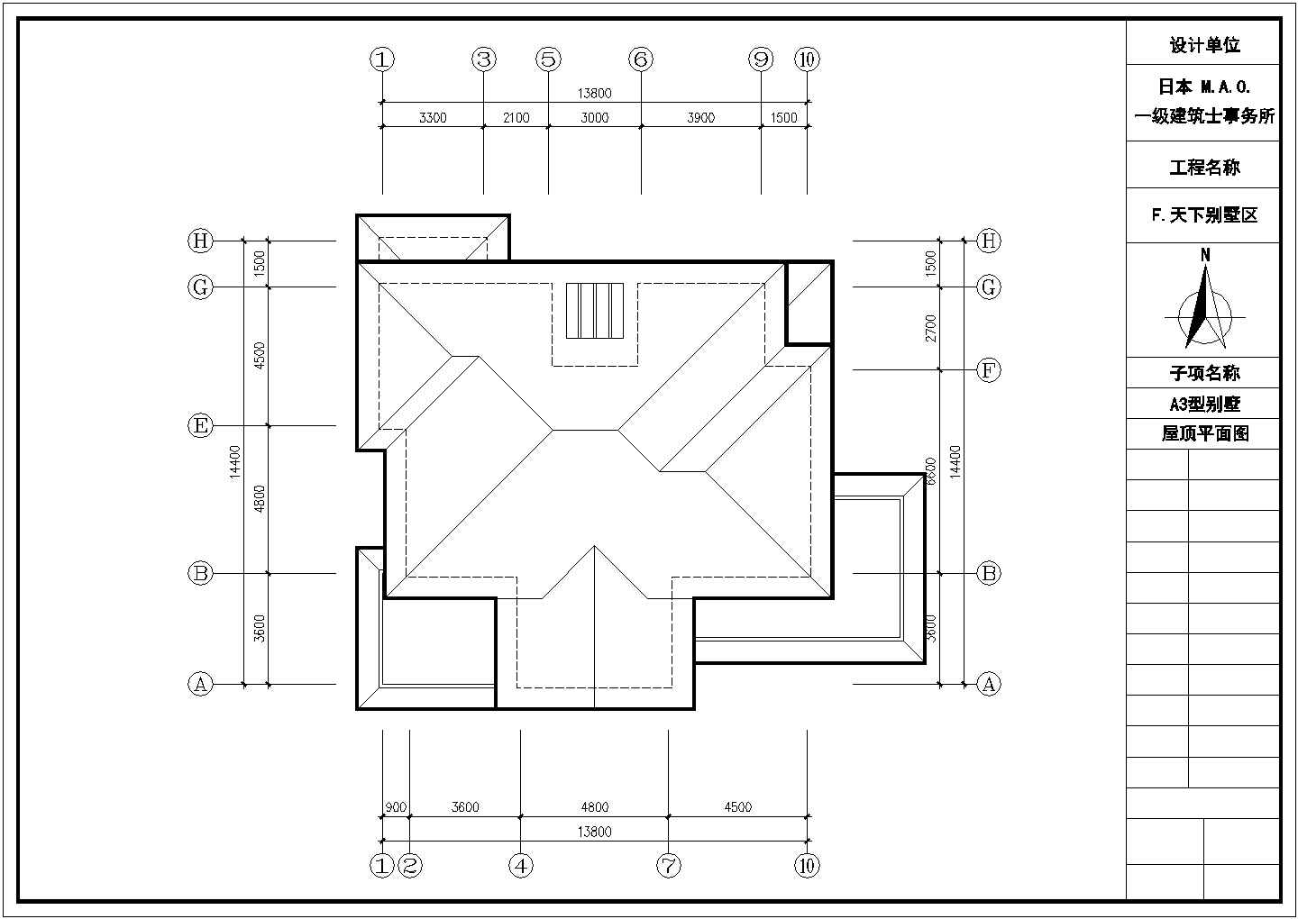 锦州市长安村某2层砖混结构单体私人别墅平立面设计CAD图纸