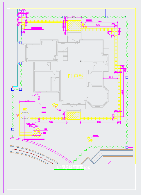 别墅庭院景观设计施工图CAD详图-图二