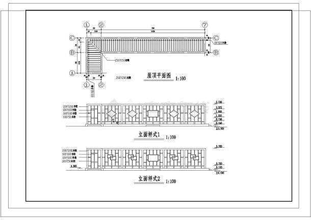 某花架CAD设计大样构造图-图二