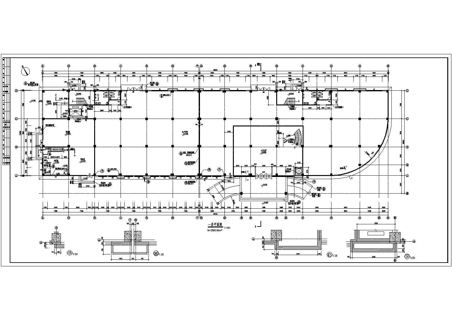 某电子厂CAD设计大样框架结构全套施工图