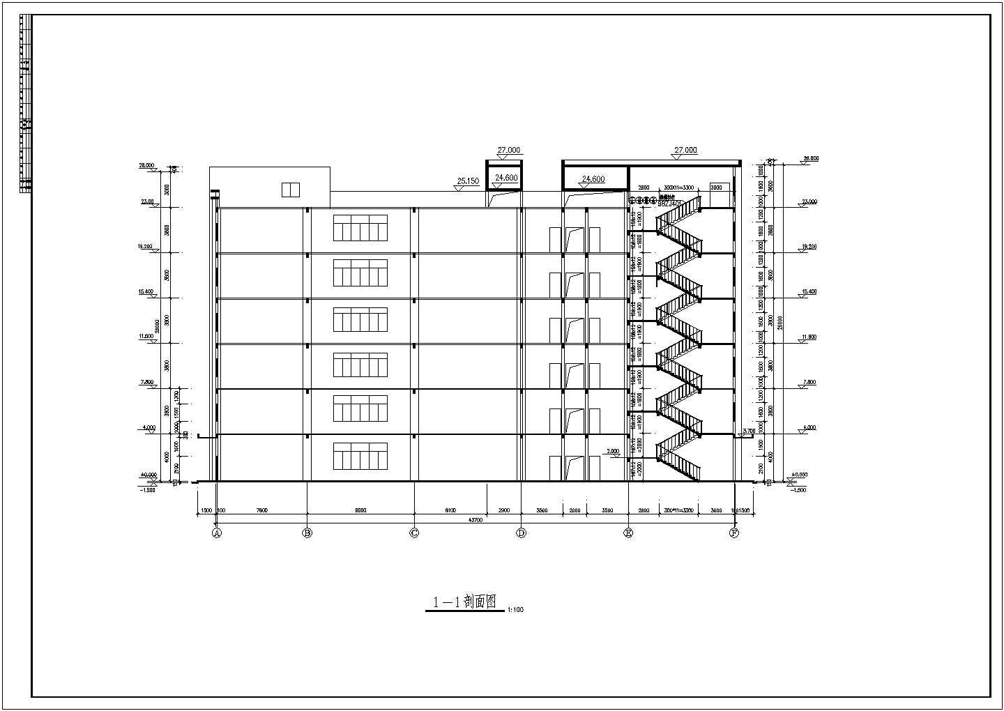 某超大厂房CAD设计框架结构平面施工图