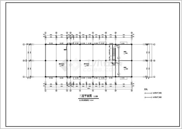 某动力车间建筑CAD设计大样施工图-图二