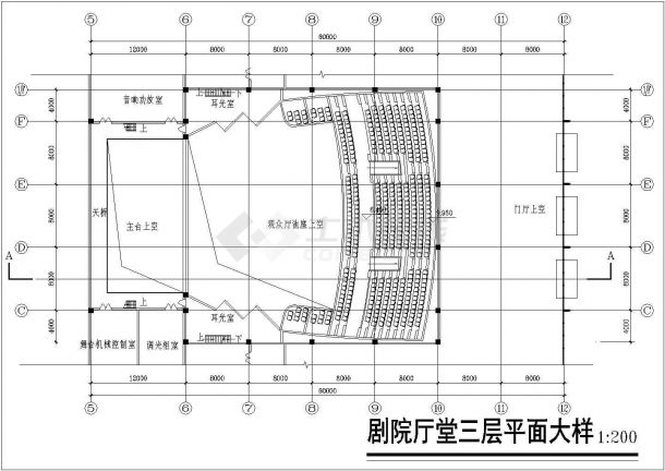 [浙江]现代风格简洁造型大剧院CAD建筑设计方案分析图-图一