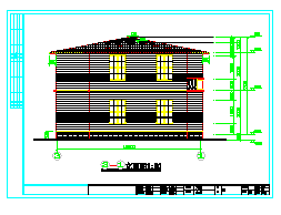 某二层独栋别墅cad建筑施工图附效果图