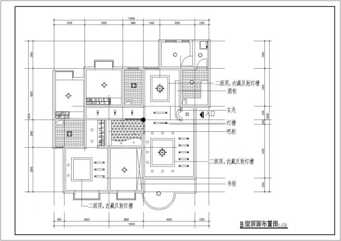 浦口区某地铁口小区详细整套家装室内装修cad平面布置图_图1