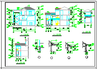 单家独院式三层别墅cad建筑设计施工全图-图二