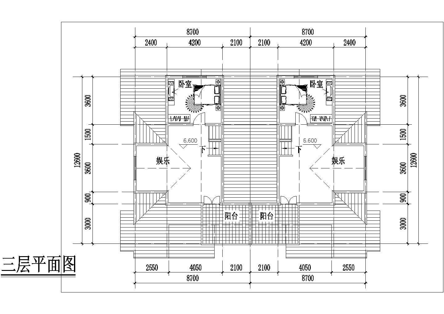 西安市张家村某270平米三层砖混结构单体别墅平面设计CAD图纸