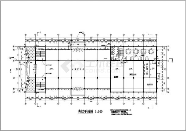 某食品厂职工餐厅CAD框架结构设计平面施工图-图一