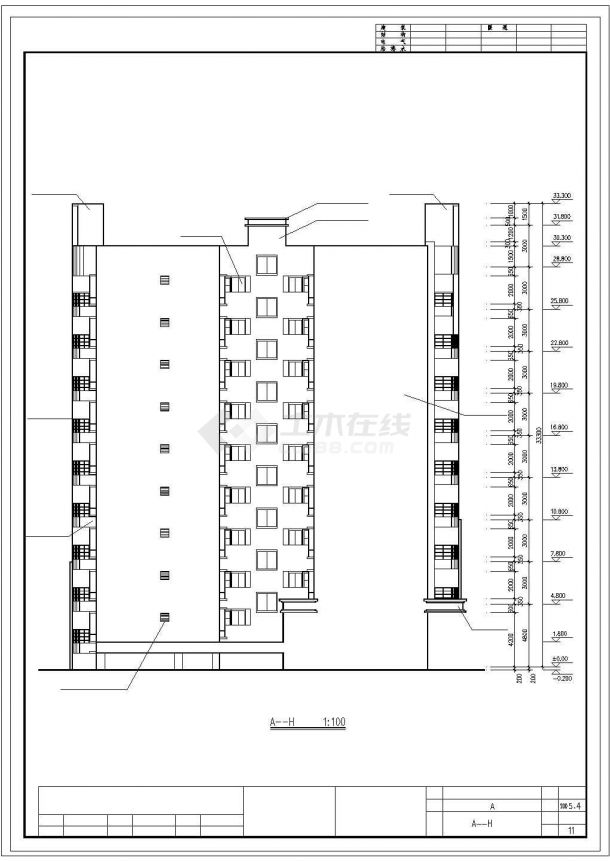 某地区小高层商住楼建筑cad设计图（含设计说明）-图二
