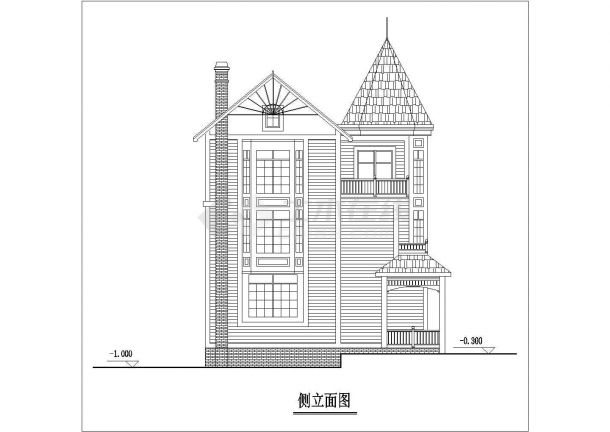 268平米3层砖混结构联排式别墅住宅楼建筑设计CAD图纸（1栋2户）-图一
