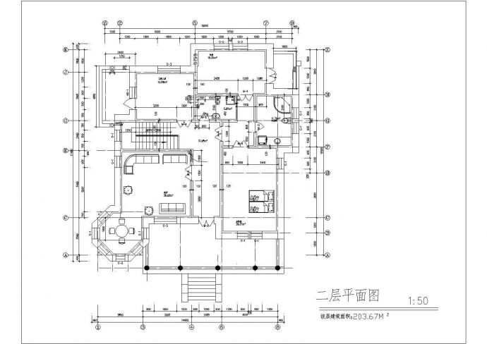 南京市新安花园小区410平米3层俄式风格别墅全套建筑设计CAD图纸_图1