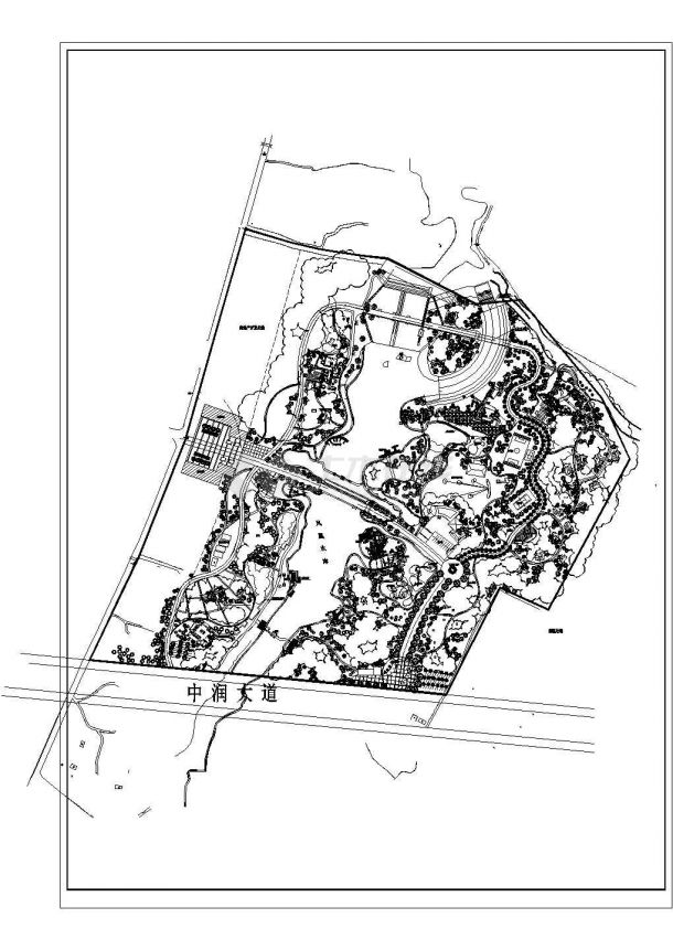 某太湖公园景观规划平面CAD详细布置图-图一