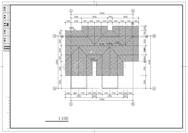 哈尔滨市长安花园小区3层框混结构单体别墅全套建筑设计CAD图纸-图二