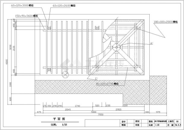 木亭平立剖及结构设计cad施工图-图二