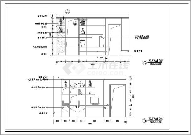 某市区一室一厅小户型室内装修设计cad平面施工图-图二