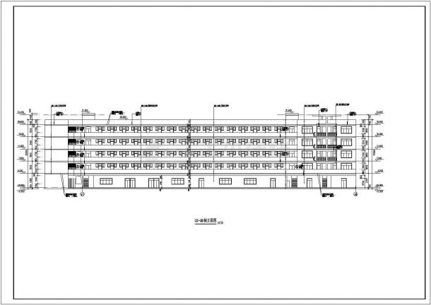 某城市大学学生五层L型宿舍楼建筑设计cad图（含卫生间、阳台布置图）-图一