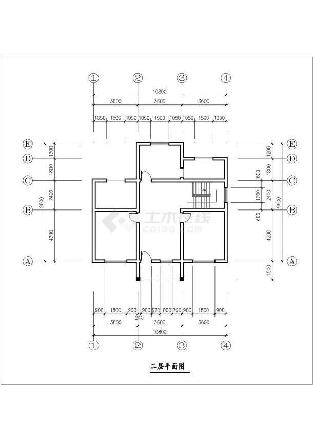 成都南平村某190平米双层砖混结构民居别墅楼平立面设计CAD图纸-图二