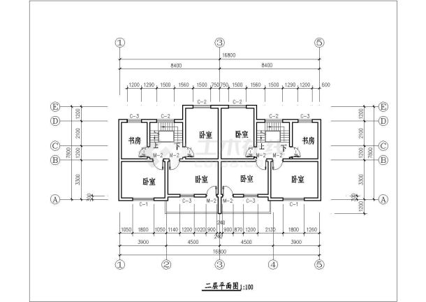 苏州市南桂村某145平米2层砖混结构单体别墅平立面设计CAD图纸-图一