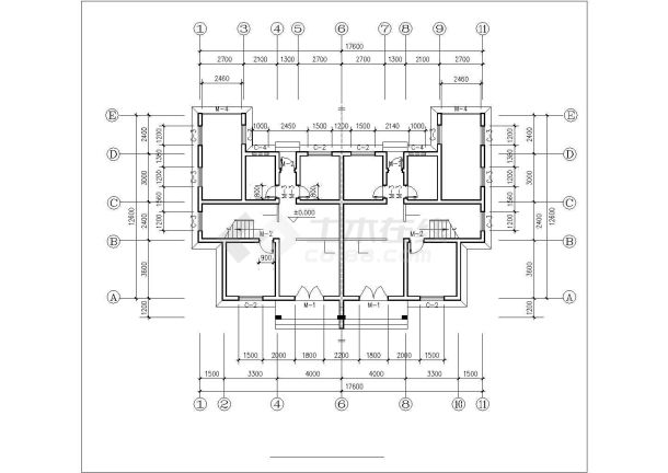大庆市旺庄新村某156平米2层框混结构单体别墅平立面设计CAD图纸-图一