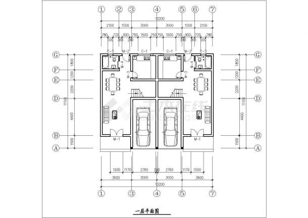 乌鲁木齐市某村镇147平米双层砖混结构单体别墅平立面设计CAD图纸-图二