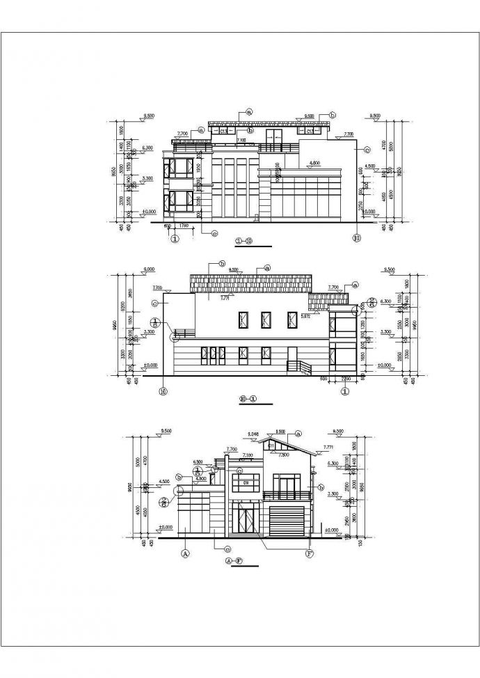 徐州某社区310平米2层框混结构单体别墅全套建筑设计CAD图纸（含阁楼）_图1