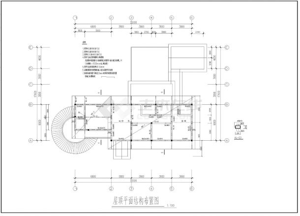 二层砖混结构别墅设计施工图结构CAD图纸-图一