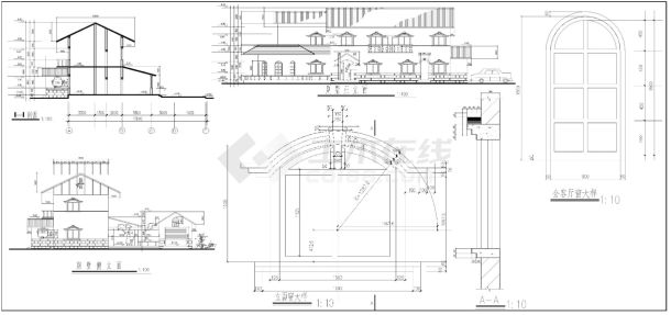 二层砖混结构别墅设计施工图结构CAD图纸-图二
