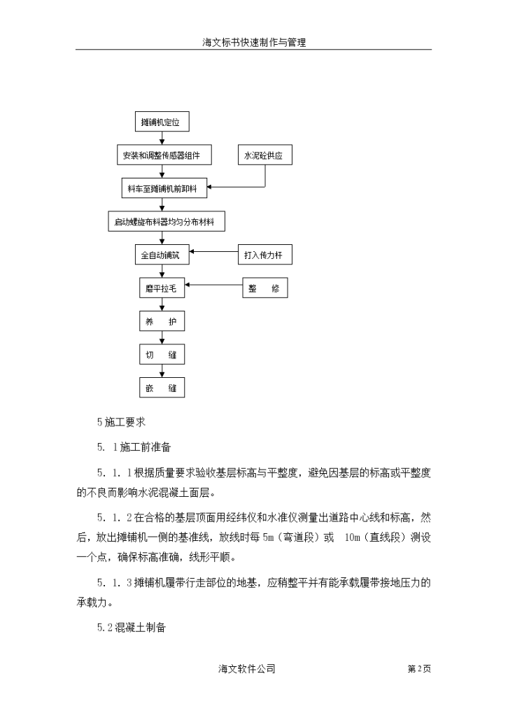 水泥砼路面机械摊铺作业指导组织设计方案-图二