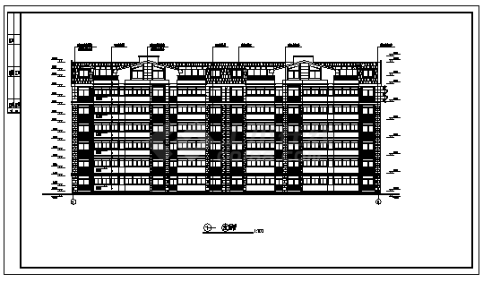 住宅楼设计_3000平米某市六层带阁楼住宅楼建筑施工cad图纸-图二