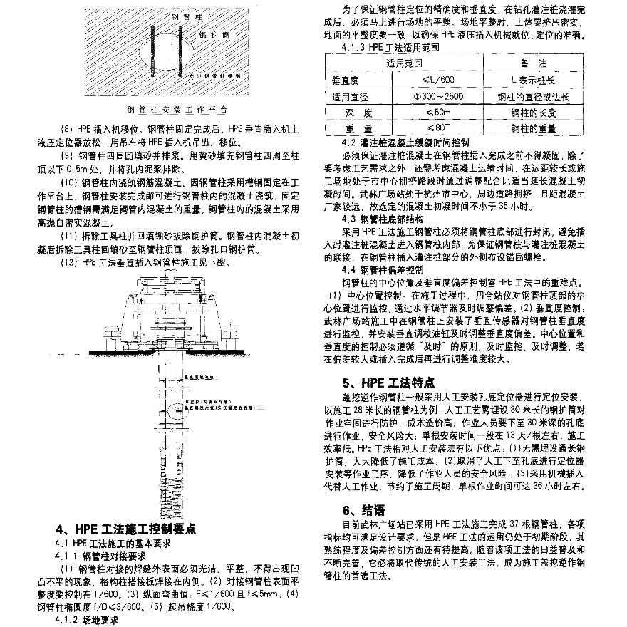 HPE工法在盖挖逆作钢管柱施工中的应用-图二