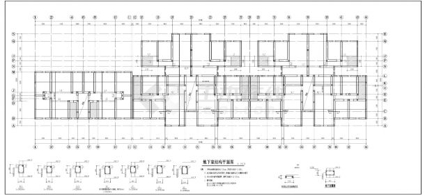某六层筏板基础砖混结构住宅结构施工cad图纸-图二