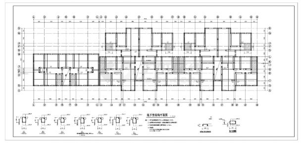 某六层砖混结构筏板基础设计施工cad图纸-图二