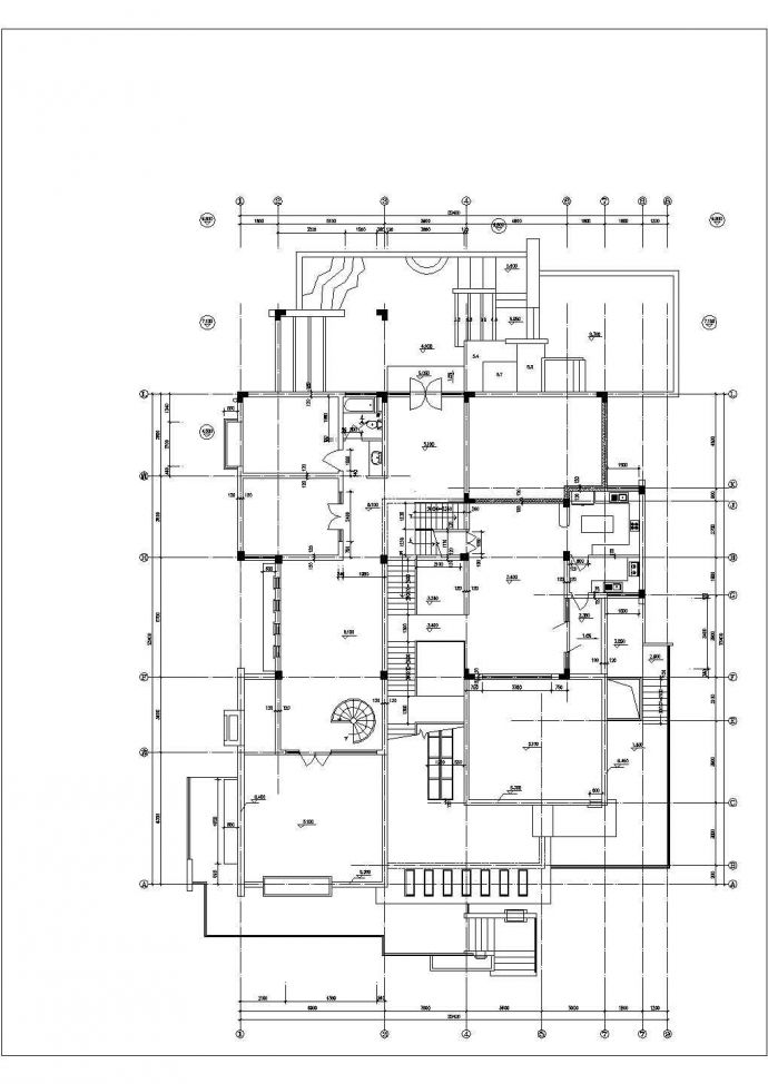 鹤岗市前场新村某2层砖混结构单体私人别墅平立面设计CAD图纸_图1