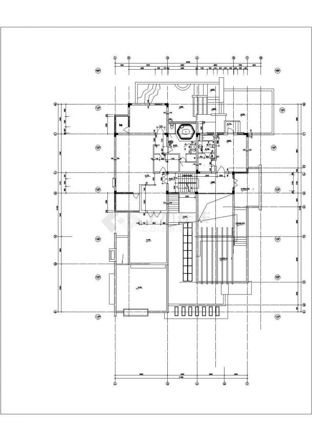鹤岗市前场新村某2层砖混结构单体私人别墅平立面设计CAD图纸-图二