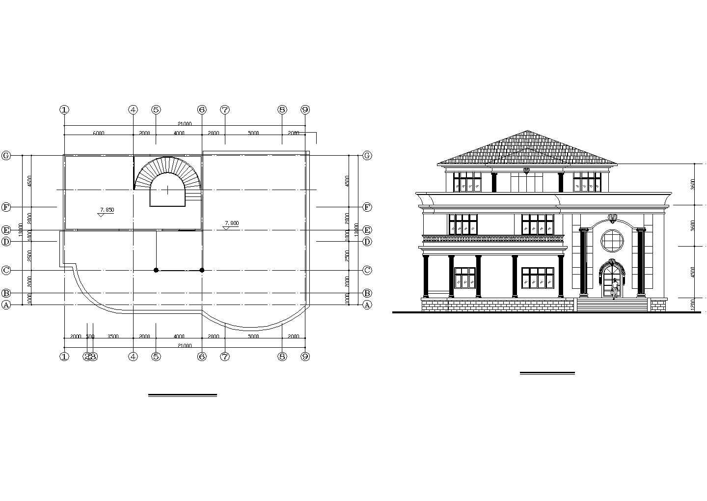 经典的双层砖混结构单体民居别墅楼建筑设计CAD图纸（14套方案）