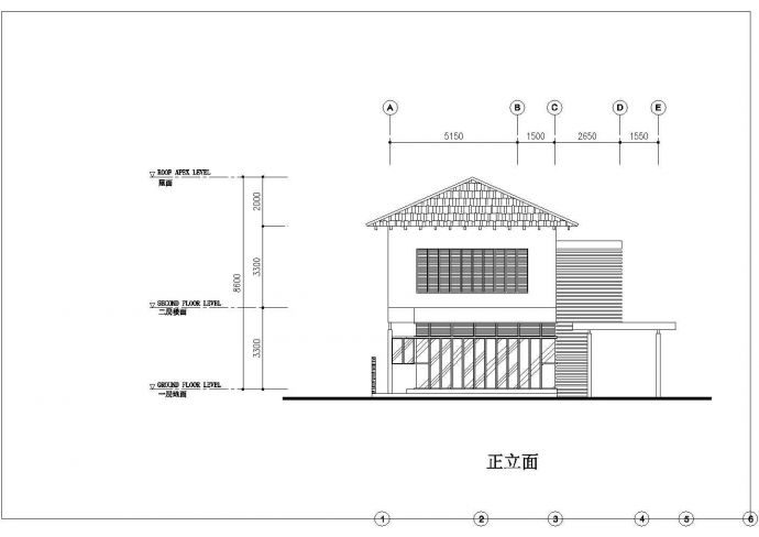 湛江市魏家村某2层砖混结构单体乡村别墅平立面设计CAD图纸_图1