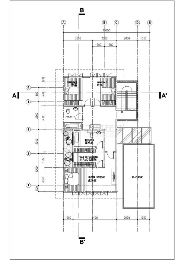 湛江市魏家村某2层砖混结构单体乡村别墅平立面设计CAD图纸-图二