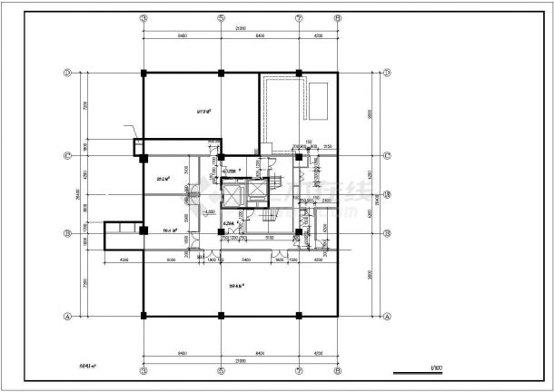 1.6万平米13层框架结构商住一体楼建筑设计CAD图纸（1-3层商用）-图一
