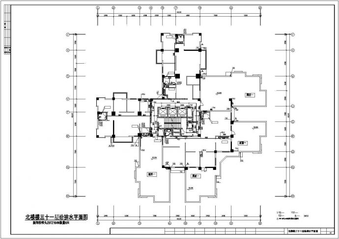 湖州市某现代化小区32层住宅楼全套给排水设计CAD图纸_图1