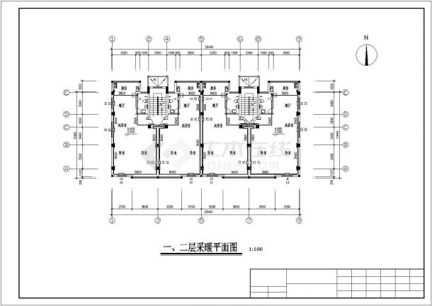 广州市某现代化小区6层住宅楼水暖系统设计CAD图纸-图一