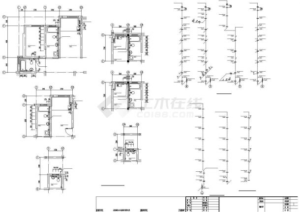 崇州市合川花园小区7层住宅楼给排水设计CAD图纸（含车库和阁楼）-图二