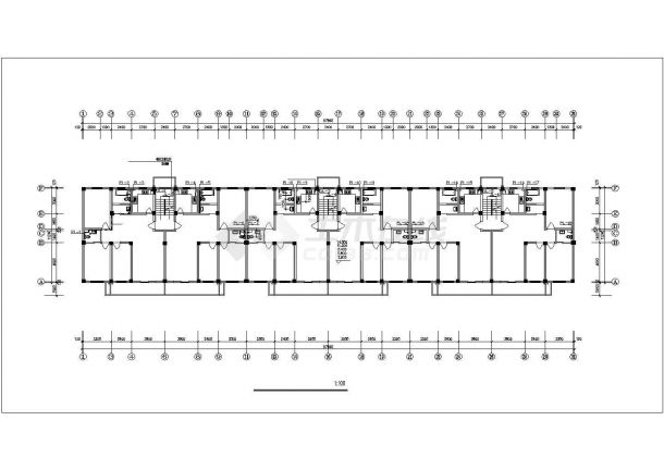 西安市某公司家属院6层普通住宅楼全套给排水设计CAD图纸-图二