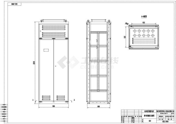 某小区消防配电室全套配电柜系统设计cad图纸(含柜体装配示意图)-图二