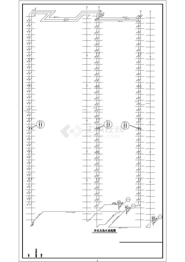 平湖市某小区33层框剪结构住宅楼全套给排水设计CAD图纸-图一